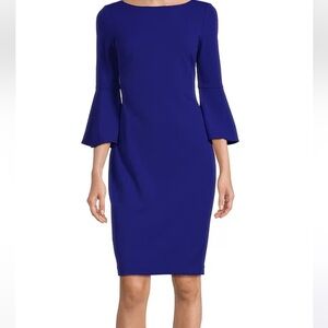 NWT Calvin‎ Klein scuba crepe sheath dress